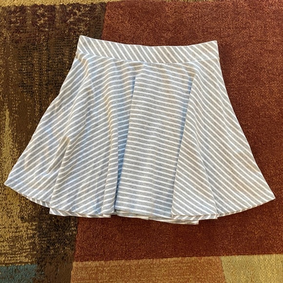 Striped Stretchy Cotton Skater Skirt - Picture 1 of 8